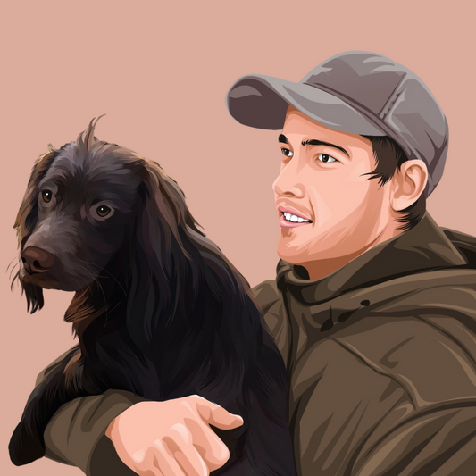 Custom Single Pet & Person Portrait - Digital File