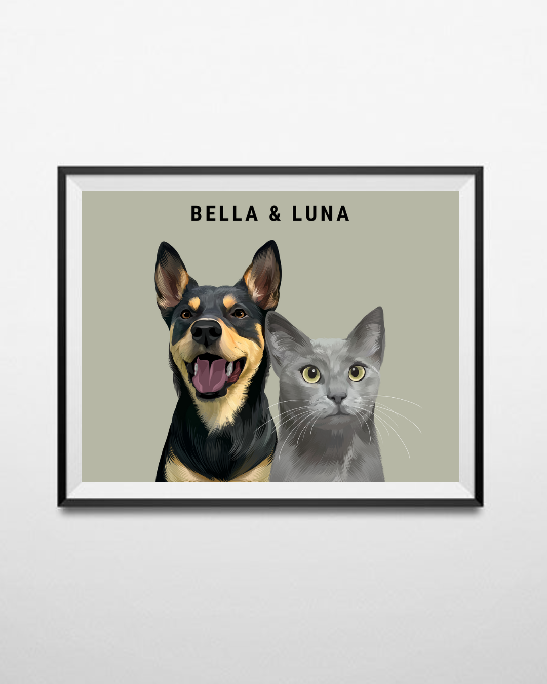 Custom Two Pet Portrait - Digital File