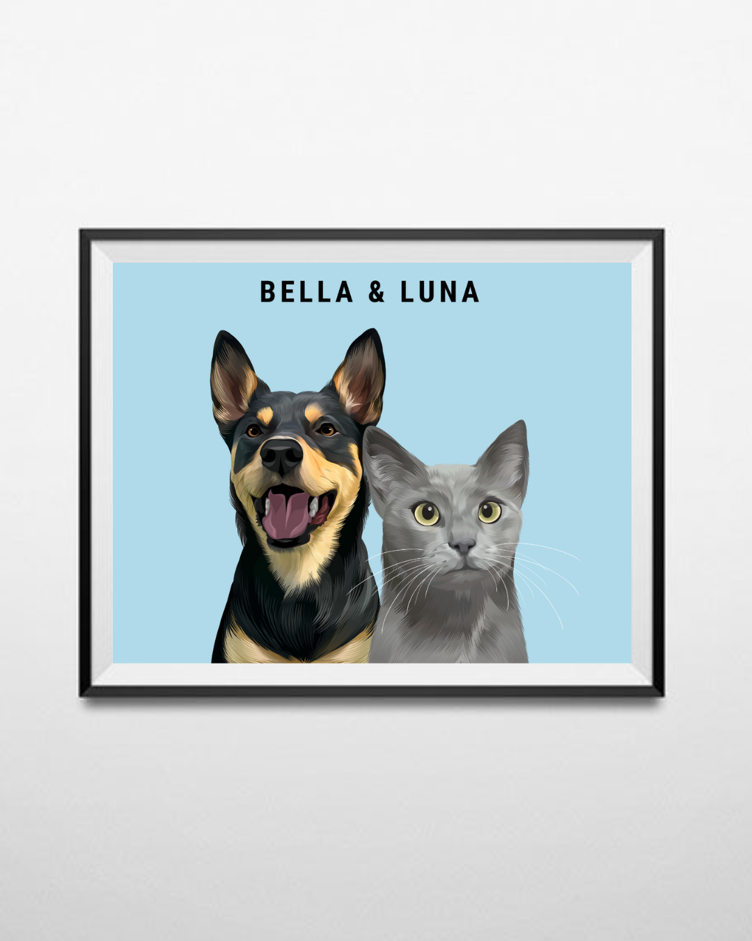 Custom Two Pet Portrait - Digital File