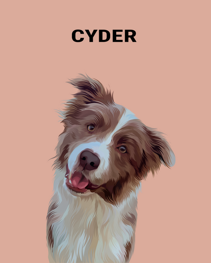 Custom Single Pet Portrait - Digital File