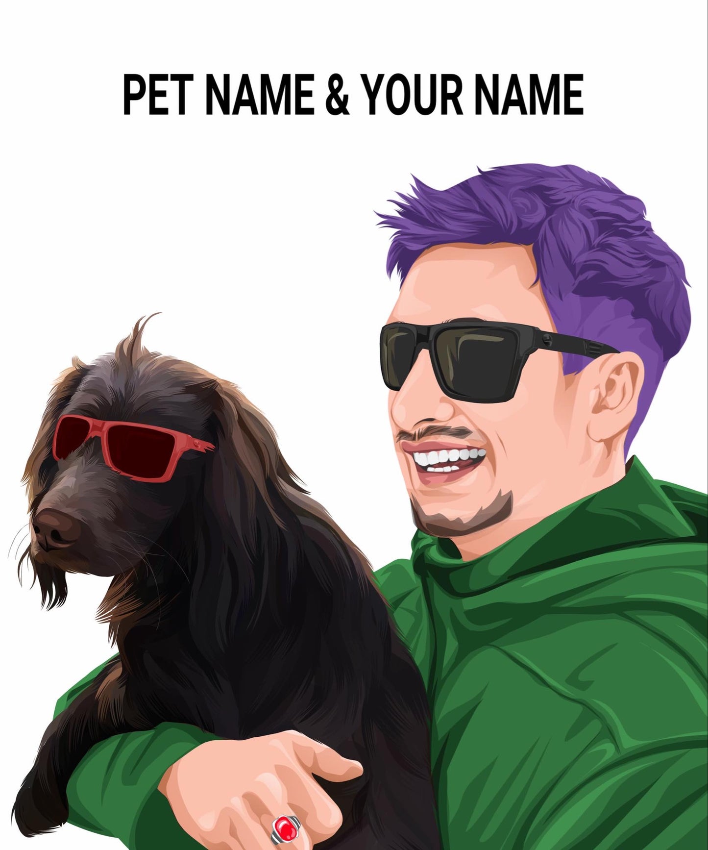 Custom Single Pet & Person Portrait - Digital File