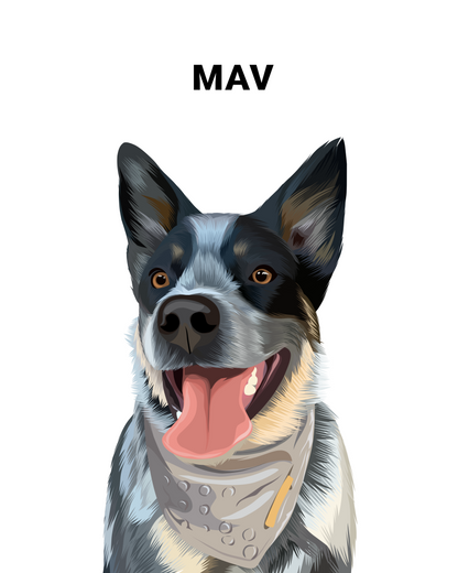 Custom Single Pet Portrait - Digital File