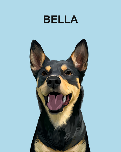 Custom Single Pet Portrait - Digital File