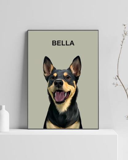 Custom Single Pet Portrait - Digital File