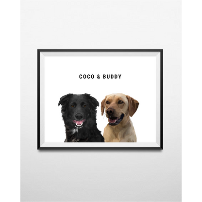 Custom Three Pet Portrait - Digital File